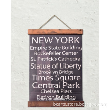 Letters on fabric texture , canvas banner wall canvas hanging for wholesale